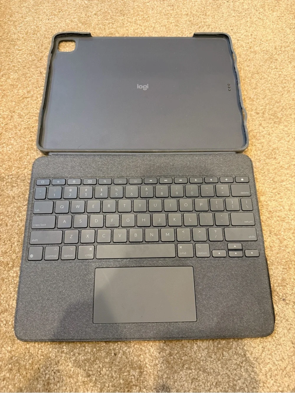 Logitech Gray Fabric Tablet Keyboard Case with Trackpad